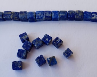 10 pièces cubes de perles de lapis lazuli 4 mm pour la fabrication de bijoux