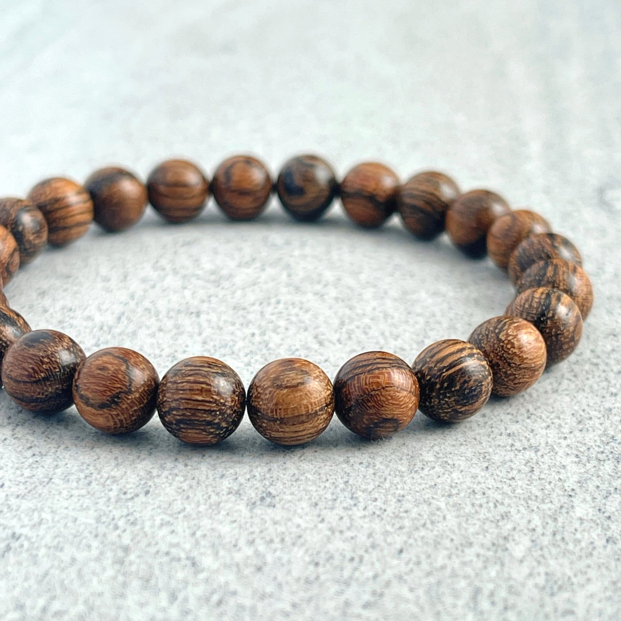 Bracelet En Bois Bohème - Marron Foncé Longueur 20cm - Neuf Avec Petits Défauts