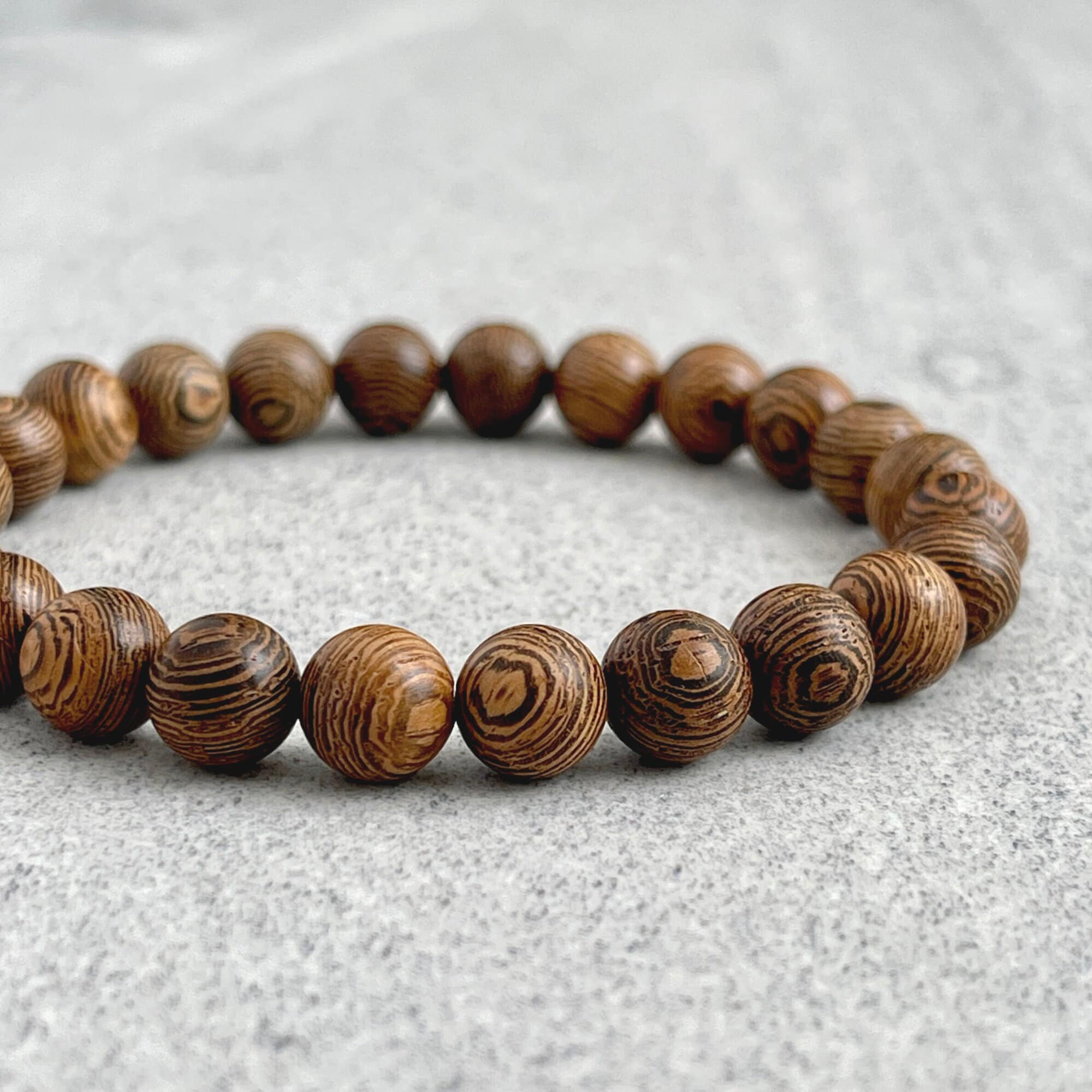 Men's Beaded Bracelet - 6mm, 8mm or 10mm Wenge Wood Bracelet, Wooden Stretch Bracelet,  Wood Bead Bracelet, Gift For Him