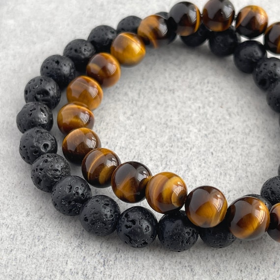 Bracciale elastico da uomo fatto a mano con perline | Braccialetto di perline con pietre preziose di cristallo curativo Chakra da 8 mm per Uomo Donna Bracciale elastico da uomo fatto a mano con perline | Braccialetto di perline con pietre preziose di cristallo curativo Chakra da 8 mm per Uomo Donna