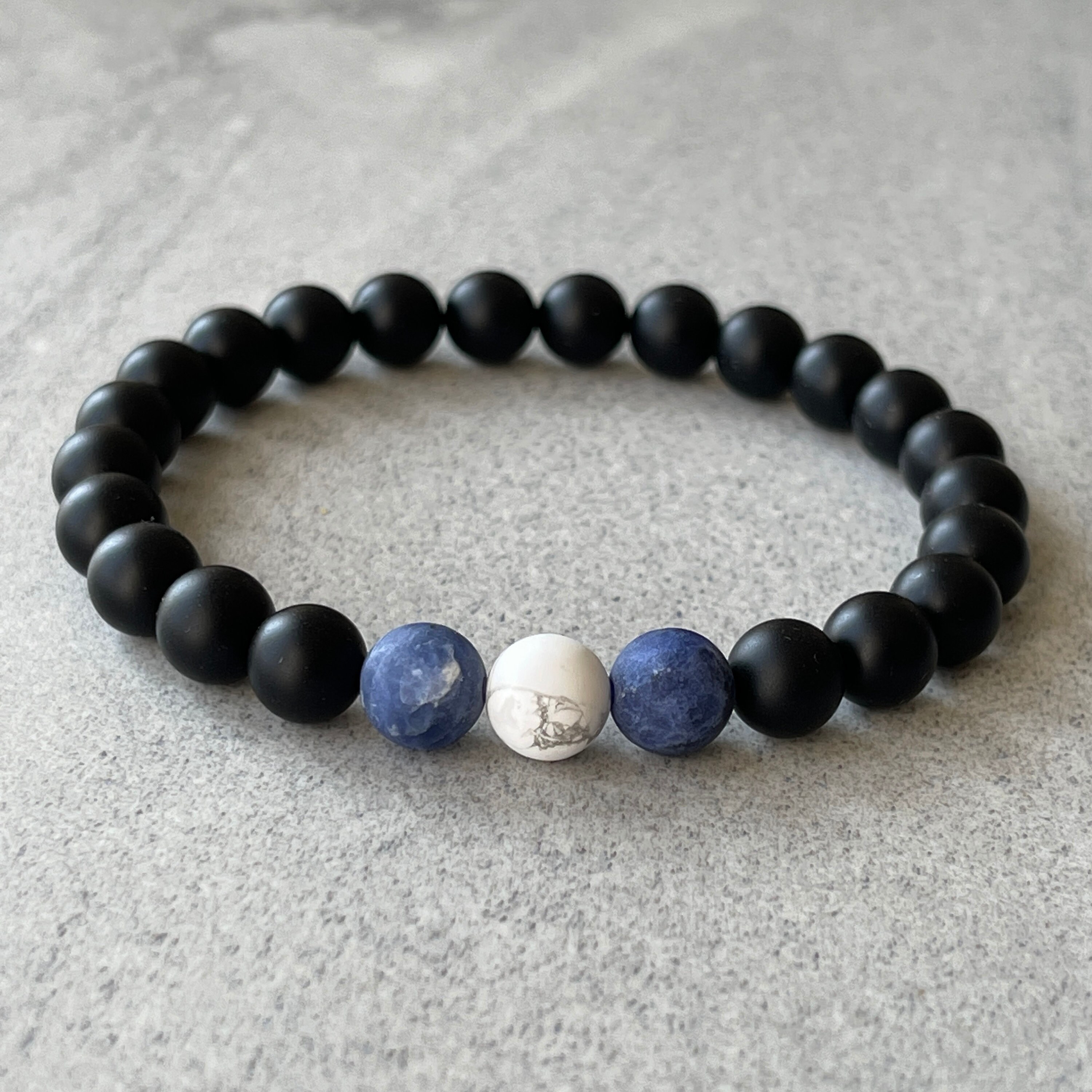 Men's Beaded Bracelet 6mm 8mm or 10mm Matte Onyx Etsy