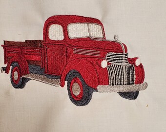 5X7 Little Red Truck Machine Embroidery