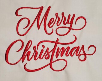 5x7 Merry Christmas Embroidery Design 2 sizes