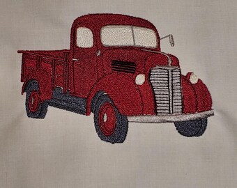 5x7 Little Red Truck Machine Embroidery