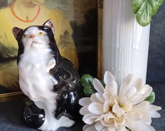 ヴィンテージ ロイヤルドルトン 白黒ペルシャ猫 HN799 - 1950年代