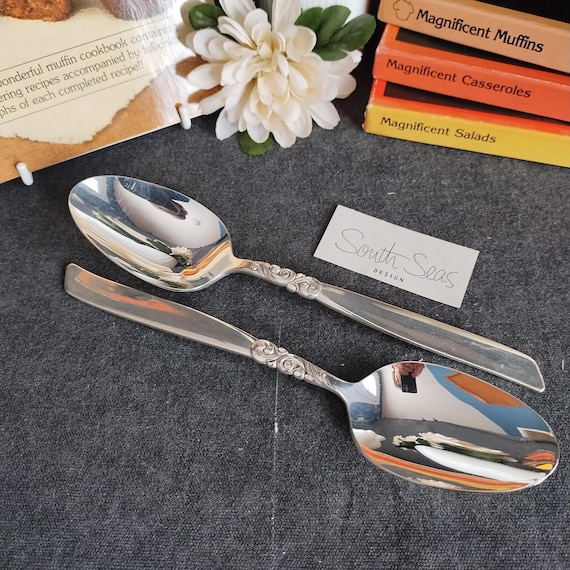 SOUTH SEAS Community Silverplate Flatware Serving Spoons - Set of 2 Hostess Utensils