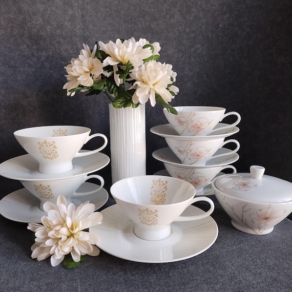 Rosenthal Cups & Saucers - 6 pieces in Coordinating MCM Patterns