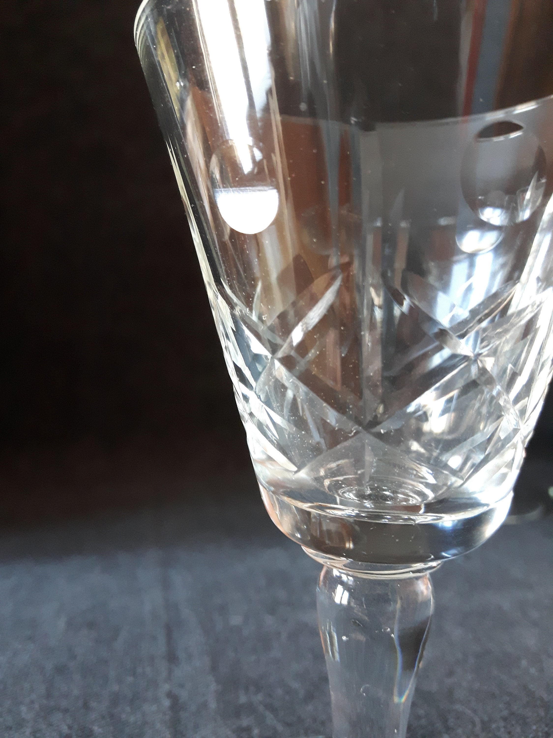 Glass CROSS & OLIVE Wine Glasses Set of 5 Cut Glass Stemware Etsy