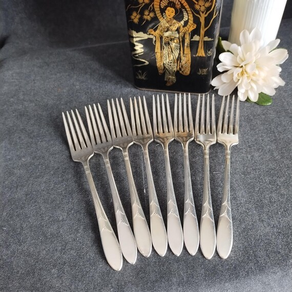 Lady Hamilton Grille Forks - 8 piece Oneida Silverplate Flatware