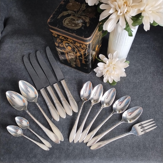 Lady Hamilton Silverplate Flatware Assortment - 14 piece Art Deco Cutlery Grouping