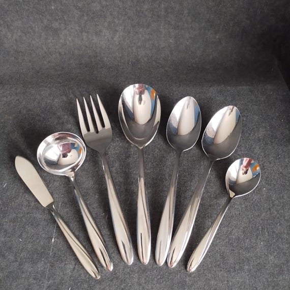 CHRISTIANIA Stainless Serving Utensils by International - 7 Piece Hostess Flatware Set