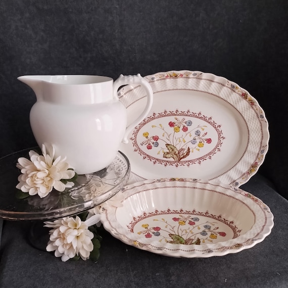 Copeland Spode Platter and Bowl - Cowslip Pattern Oval Bone China Serving Dishes