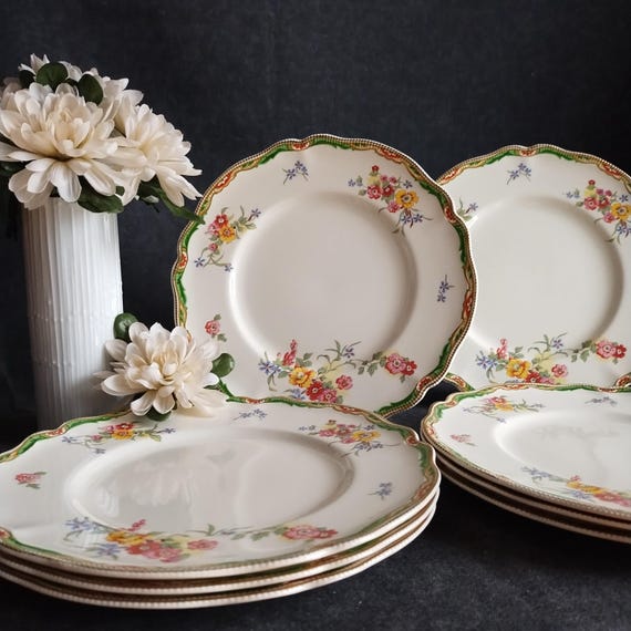 Johnson Bros Luncheon Plates - Set of 4 "Ilford" pattern antique earthenware semi-porcelain plates (group A)