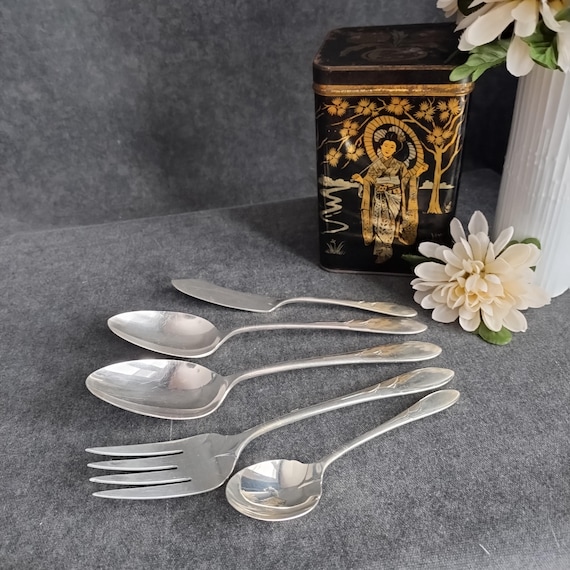 Lady Hamilton Silverplate Cutlery 5 piece Serving Utensil Flatware