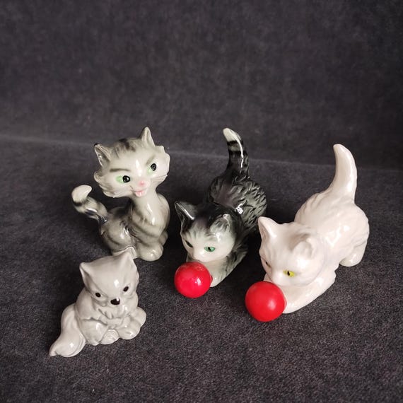Goebel Cat Collection - 4 West Germany Ceramic Cat Figurines