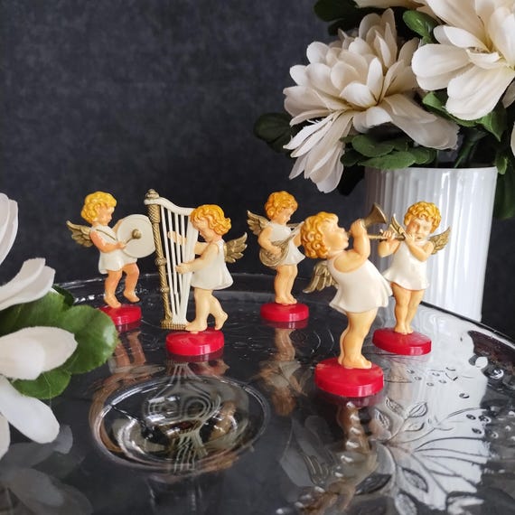 German Christmas Angels - Celluloid Plastic Holiday Decorations