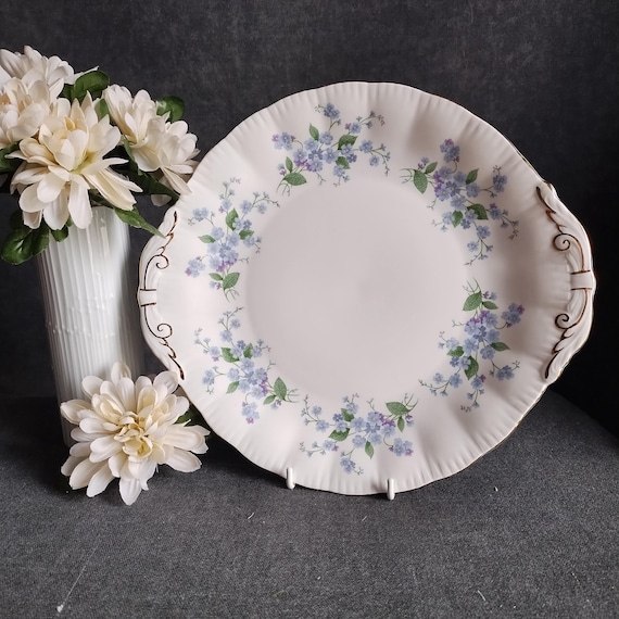 Paragon Plate - Forget Me Not Pattern Handled Serving Platter Bone China