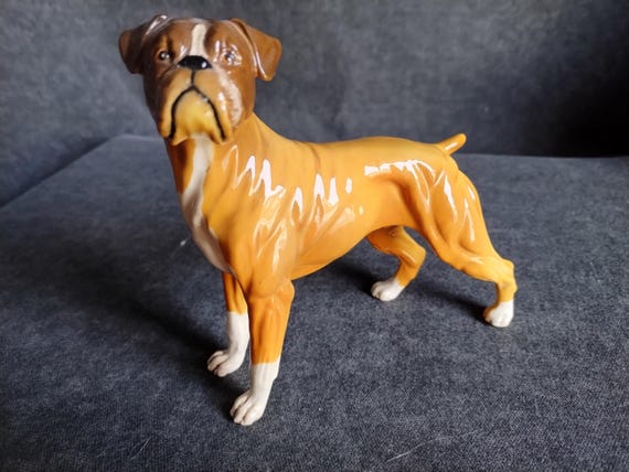 Beswick BOXER Figurine - #3081 Standing Gloss Finish  - 5 inch Pure Bred Dog - Hand Painted Bone China Collectible - Pet Sitter Gift