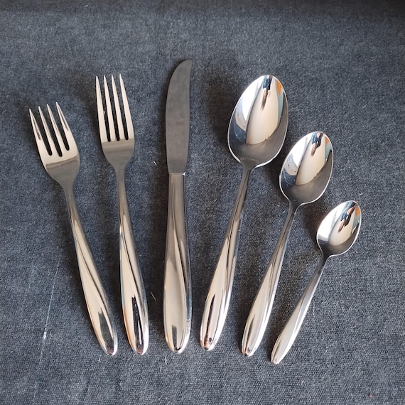 CHRISTIANIA Stainless Flatware by International - 24 Total - 6 piece Cutlery Place Settings for 4