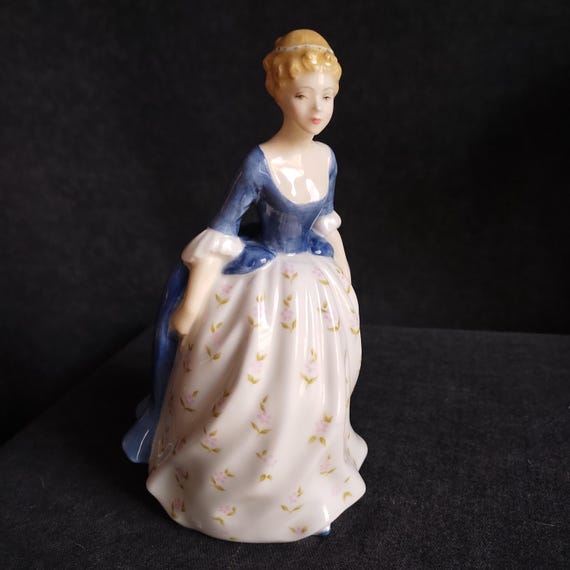 Royal Doulton ALISON Figurine - HN2336 - Blue & Floral Version Hand Painted Collectible designed by Peggy Davies