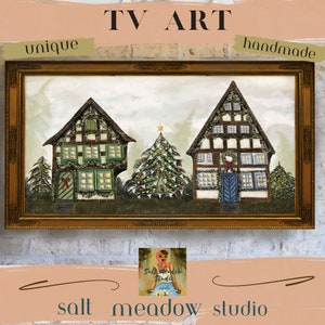 Frame TV Art Christmas ~ Samsung Frame TV Art ~ Frame Tv Art Winter ~ Christmas Village Art ~ German Christmas Art ~ Vintage Christmas Art