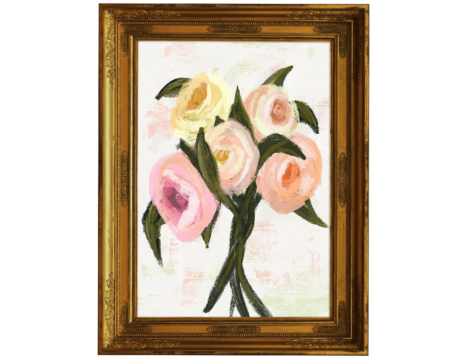 Vintage Floral Prints PRINTABLE Floral Wall Art Pink Etsy