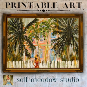 Key West Art Print: Vintage Coastal Landscape (Digital Download)