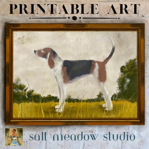 Vintage Hound Dog Druck Illustration: Boone Portrait (Digitaler Download)