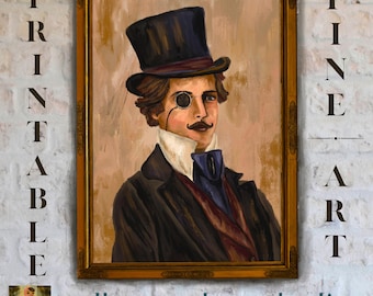 Victorian Halloween Portrait: Man in Top Hat Fine Art Print (Digital Download)