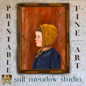 Little Miss Ruby: Vintage Child Portrait Fall Art Print (Digital Download)