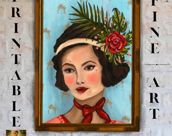 Vintage Woman Portrait Print: 1920s Fashion Art (Digital Download)