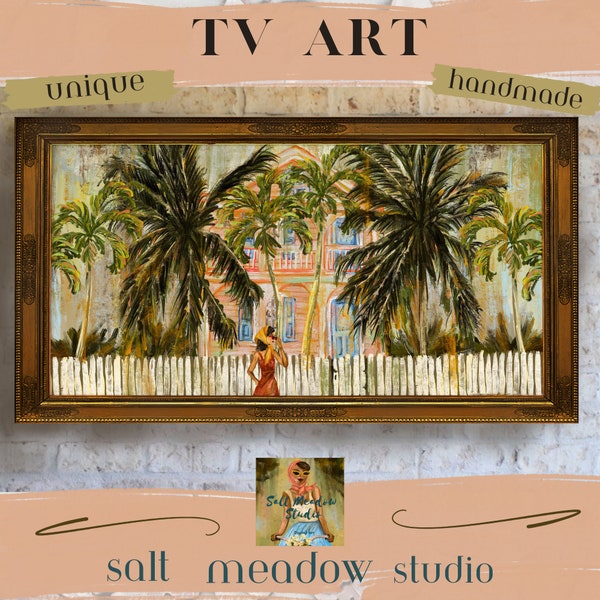 Samsung Frame TV Art ~ Frame Tv Art Summer ~ Tv Art Tropical ~ Frame Tv Coastal Landscape ~ Old Florida ~ Old Key West