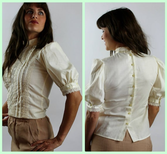 Stunning 70's Vintage Gunne Sax Blouse - Size Smal