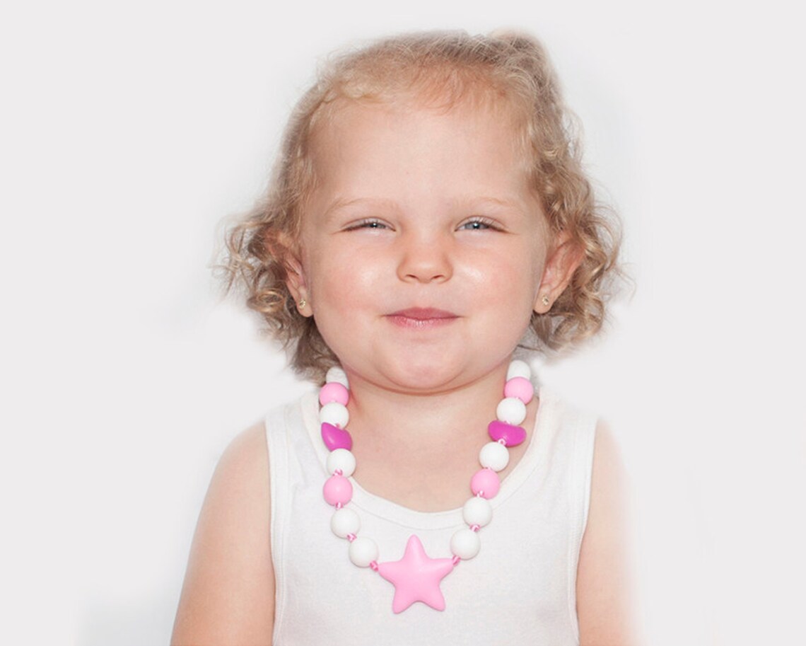 Little girl Necklace Toddler Silicone necklace Sensory Etsy