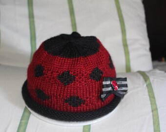 Sweet Ladybug Hat and Sweater Set