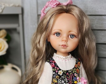 Custom Paola Reina preorder mohair hair reroot doll in clothes and shoes. Collection doll.
