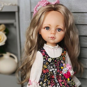 Custom Paola Reina preorder mohair hair reroot doll in clothes and shoes. Collection doll.