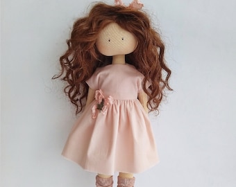 Gift textile doll. Clothes are removable. Tilda children gift.