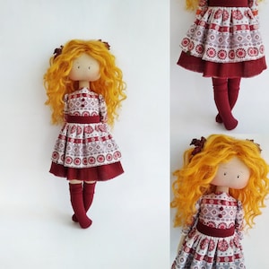 Christmas gift.Handmade fabric doll.Textile doll children gift.