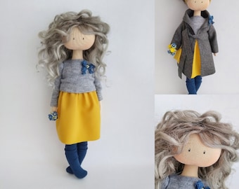 Personalized doll. Textile doll. Custom doll. Personalized gifts doll. Tilda doll. Unique fabric doll to order. Doll handmade.