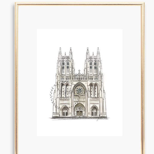 Washington National Cathedral Art Print - Elegant Wall Decor