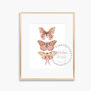 Butterfly Wall Art Print - 3 Butterflies