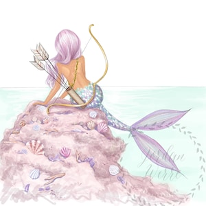 Sagittarius Mermaid | Zodiac Mermaid Collection | Astrology Art