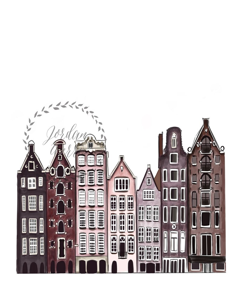 Amsterdam Houses Amsterdam Decor Amsterdam Wall Art City Etsy