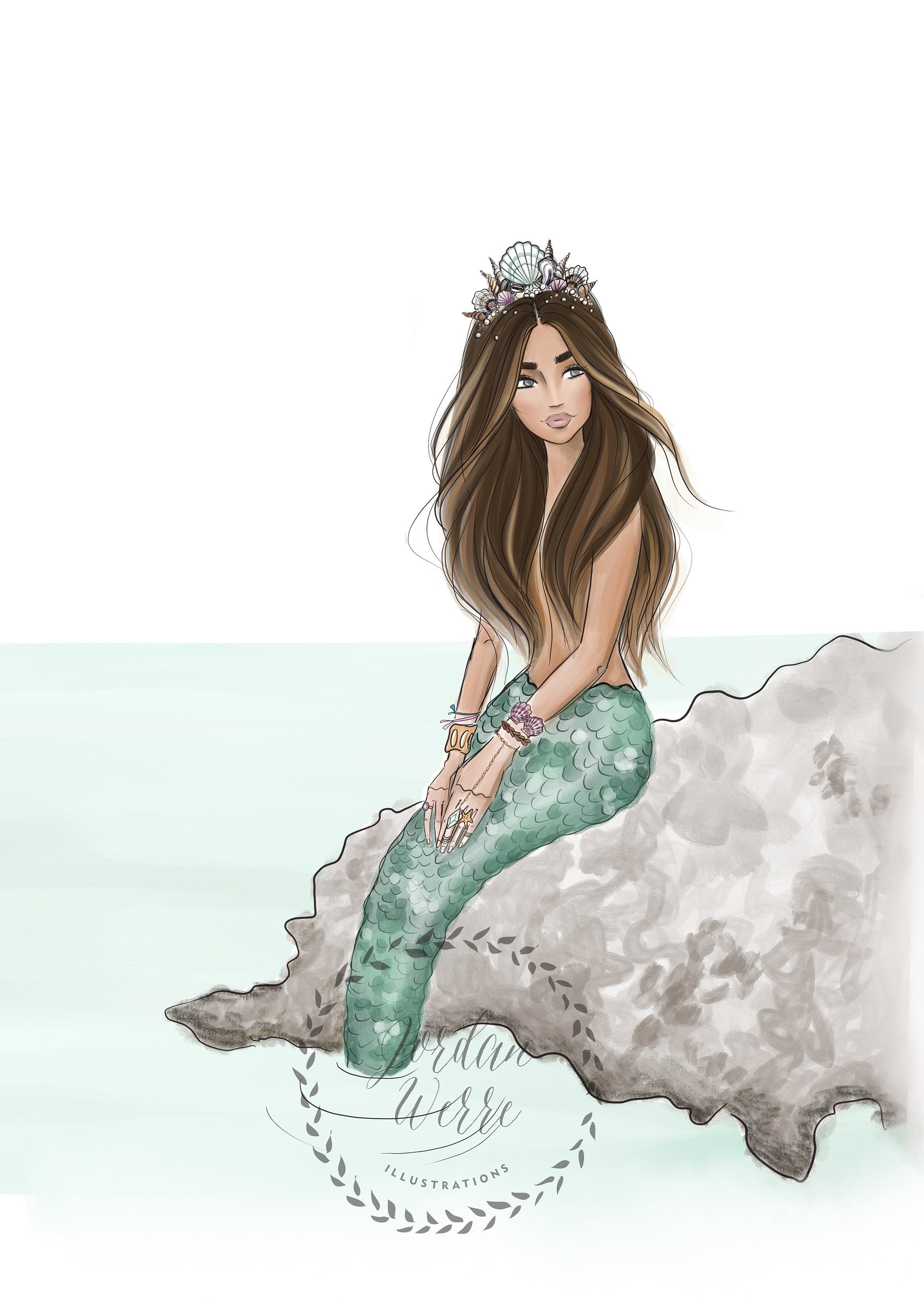 Corona de sirenas Arte de la Sirena Mermaid Art | Etsy