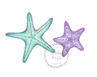 Starfish Art Print: Beach Ocean Nursery Wall Decor