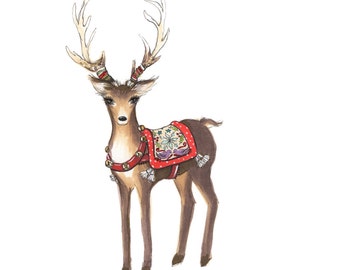 Reindeer print | Deer Art Print | Winter Art | Animal Art |