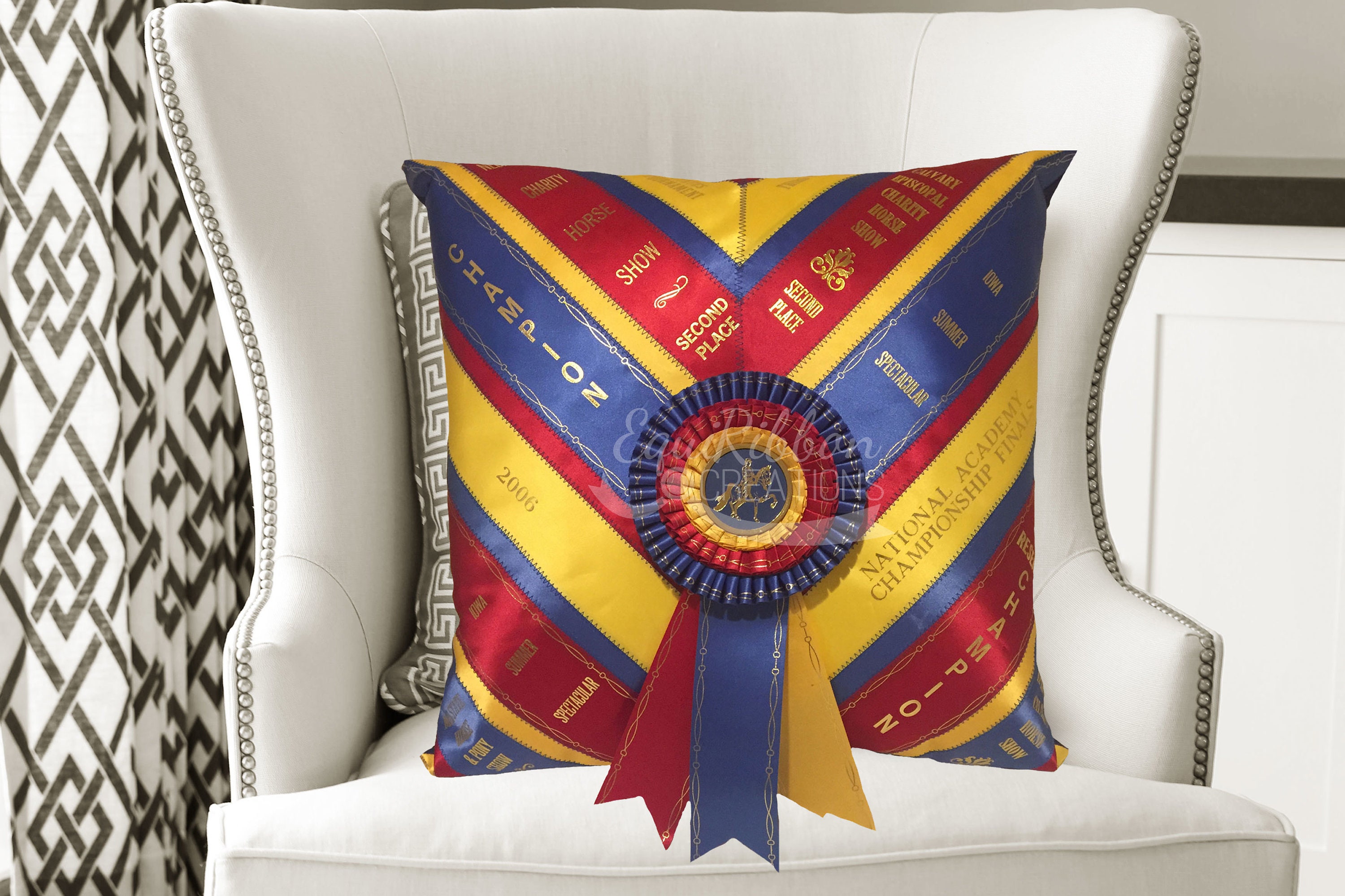 Horse Show Ribbon Pillow The Neck Sash Made to Etsy