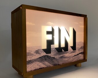 Leuchtkasten, Lampe, Leuchtkasten, Tischlampe, Holzlampe, Wandlampe, Kino, original Geschenk, Vintage-Lampe, handgefertigt.  #FIN