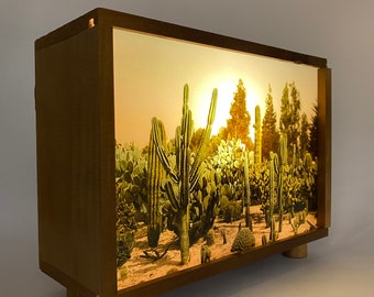 light box, light sign, handmade wooden lamp,  bedside table lamp, wall light, night light, lightbox, home decor, special gift #landscape